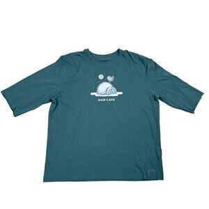 Life is Good Green Man Cave Igloo T-Shirt Size XXL
